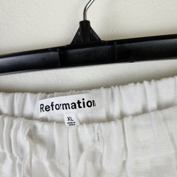 Reformation Olina Linen Pants White Linen Pants Size XL NWOT - Picture 6 of 9